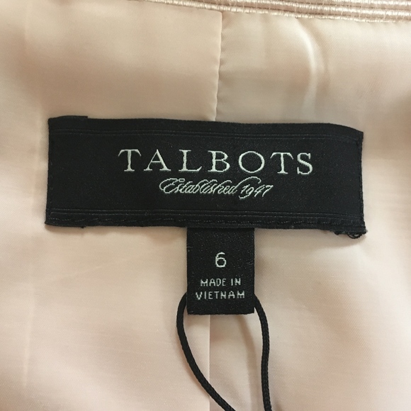 Talbots 6 jacket light pink peacoat cotton silk - Picture 5 of 8